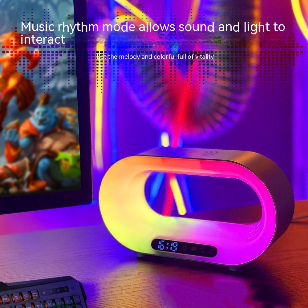 Multi-function 3 In 1 LED Night Light APP Control RGB Atmosphere Desk Lamp Wireless Charger Alarm Clock