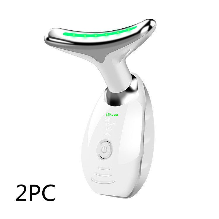 Neck Face Beauty Device Colorful LED Photon Therapy Skin Tighten Anti Wrinkle Remove Lifting Massager