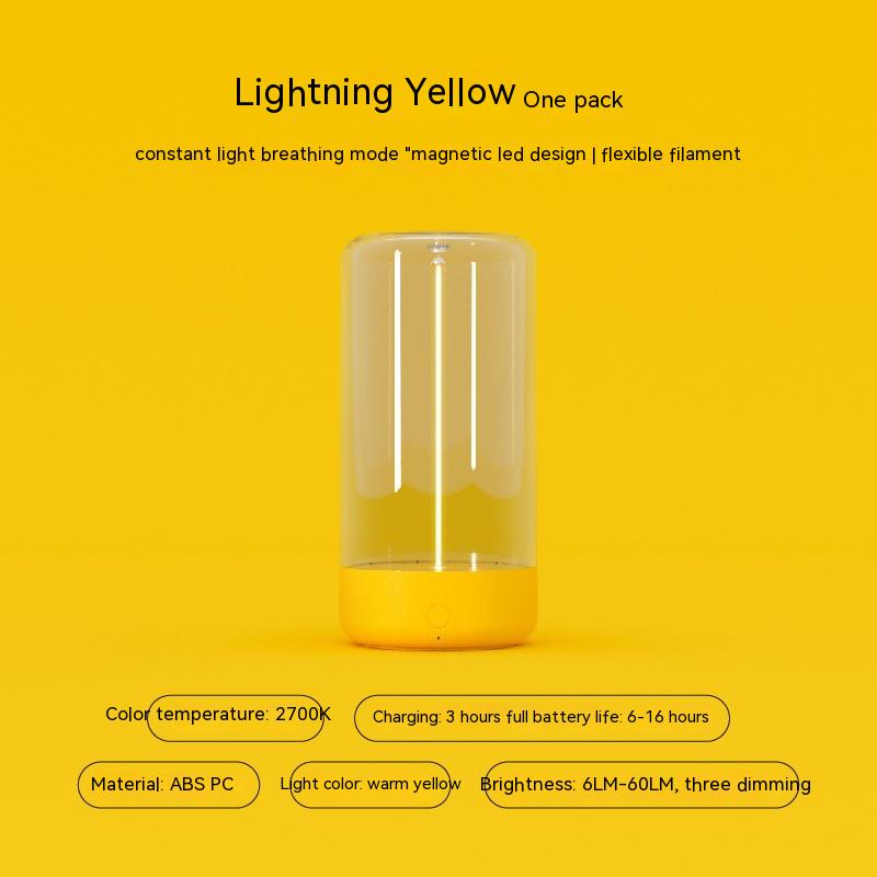 New LED Camping Light Type-C Rechargeable Portable Night Light With High Transparency Anti Drop