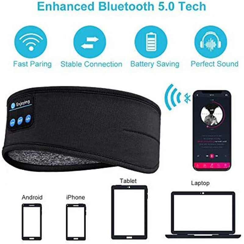 Thin And Soft Wireless Bluetooth Headphone For Sleeping & Sporting  2-in-1