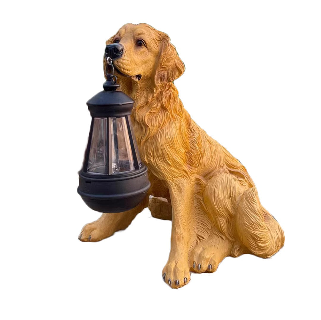 Yard light Dog Statues with Solar Lamp