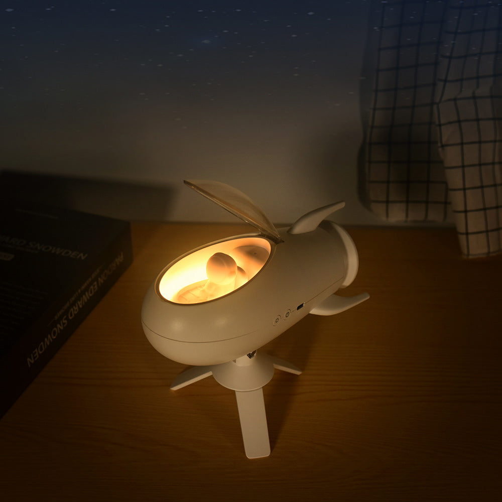 Rocket Shape Bluetooth Speaker Bedroom Small Night Lamp