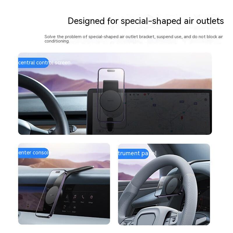 Magnetic Bendable Car Holder Wireless Charger Phone Mount