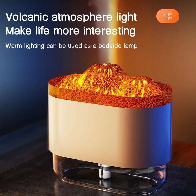 USB Volcano Humidifier Ultrasonic Mist Maker With Colorful Lamp